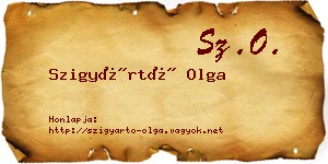 Szigyártó Olga névjegykártya