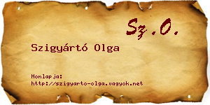 Szigyártó Olga névjegykártya
