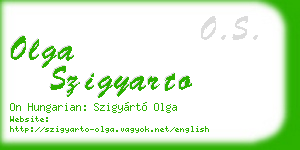 olga szigyarto business card