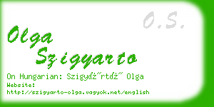 olga szigyarto business card